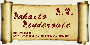 Mahailo Minderović vizit kartica